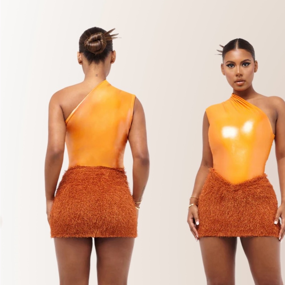 Coucoo Orange Skirt + Top Set